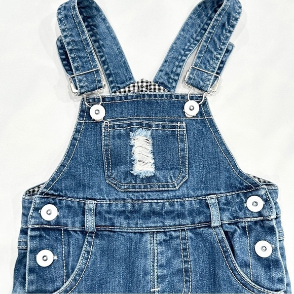 Kidscool Space Toddler Denim Distressed Overalls - Picture 3 of 5